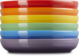 Le Creuset Suppenteller Coupe Regenbogen, 6er-Set