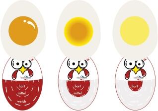 K&uuml;chenprofi Eier-Uhr Ei-Time in rot-wei&szlig;