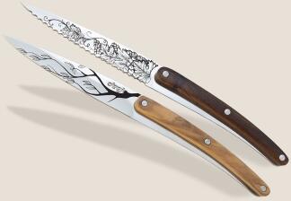 deejo Brotzeitmesser-Set, Olivenholz / Baum und Olivenholz / Grand Cru