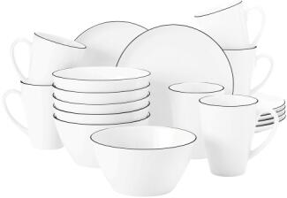 Seltmann Weiden Lido Black Line Fr&uuml;hst&uuml;cks-Set 18-tlg. rund