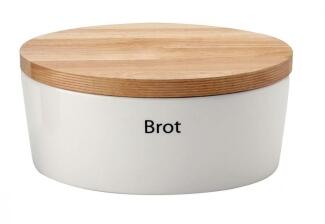 Continenta Brottopf oval aus Keramik mit Holzdeckel (B-Ware- guter Zustand)