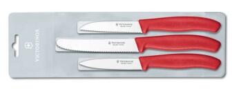 Victorinox Swiss Classic Gem&uuml;semesser-Set, rot, 3-teilig