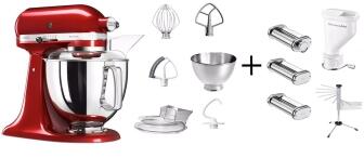 KitchenAid K&uuml;chenmaschine ARTISAN 175PS in liebesapfelrot Pastaprofi-Set