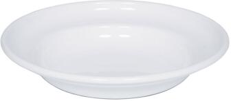 Riess Teller, tief aus Emaille in wei&szlig;