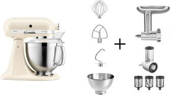 KitchenAid K&uuml;chenmaschine ARTISAN 5KSM185PS creme Kochprofi-Set