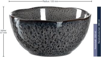 Leonardo Keramikschale MATERA 12 cm anthrazit, 6er-Set
