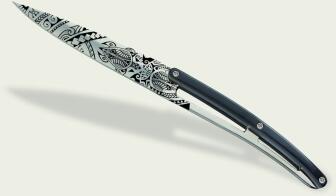 deejo Tafelmesser, Ebenholz / Tattoos Aus Der Welt, 6 Stk.