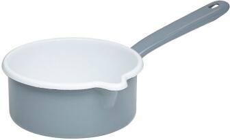 Riess Stielkasserolle aus Emaille in pure grey