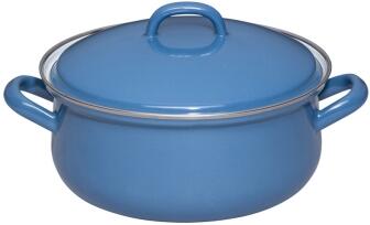 Riess Kasserolle aus Emaille in nature blue - dark