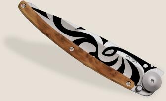 deejo Taschenmesser 37g, Wacholderholz / Tribal
