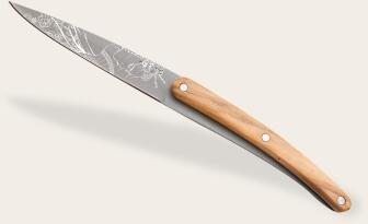 deejo Brotzeitmesser-Set, Olivenholz / Japanisch und Korallenholz / Japanisch
