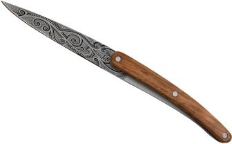 deejo Brotzeitmesser 6er-Set, Zebranoholz / Tattoos Aus Der Welt