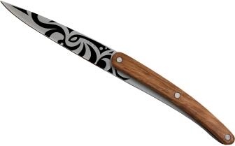 deejo Brotzeitmesser 6er-Set, Zebranoholz / Tattoos Aus Der Welt