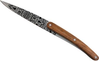 deejo Brotzeitmesser 6er-Set, Zebranoholz / Tattoos Aus Der Welt