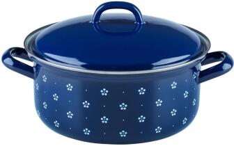 Riess Kasserolle aus Emaille in bl&uuml;mchenblau
