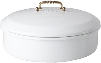 Riess Brotdose aus Emaille, rund in wei&szlig;