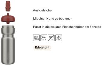 Mepal Sporttrinkflasche Edelstahl 800 ml in moss green