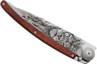 deejo Taschenmesser 37g, Korallenholz / Löwe