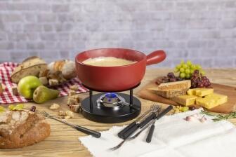 Kuhn Rikon Käsefondue Set classic rot 23 cm