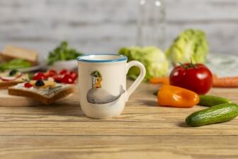 Kuhn Rikon Kindertasse Walfisch 2,5 dl blauer Rand