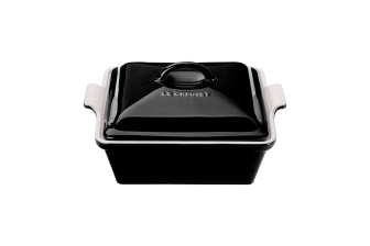 Le Creuset Auflaufform Tradition mit Deckel, quadratisch in schwarz