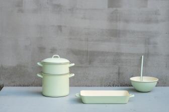 Riess Auflaufform mit Griffen aus Emaille in nilgr&uuml;n