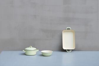 Riess Auflaufform mit Griffen aus Emaille in nilgr&uuml;n