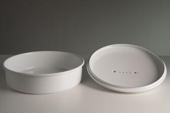 Riess Brotdose aus Emaille, rund in wei&szlig;