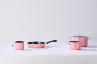 Riess Schnabeltopf aus Emaille in pink