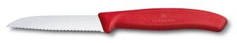 Victorinox Swiss Classic Gem&uuml;semesser mit Wellenschliff, 8 cm, rot