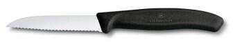 Victorinox Swiss Classic Gem&uuml;semesser mit Wellenschliff, 8 cm, schwarz