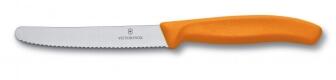 Victorinox Tomaten- und Wurstmesser mit Wellenschliff, 11 cm, orange
