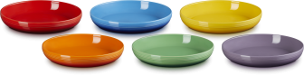 Le Creuset Suppenteller Coupe Regenbogen, 6er-Set