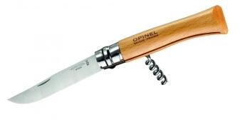 Opinel Messer mit Korkenzieher, Größe 10, rostfrei