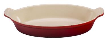 Le Creuset Auflaufform Tradition oval in kirschrot