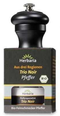 Herbaria Geschenkset Trio Noir Pfeffer mit Peugeot Pfeffermühle Bistro