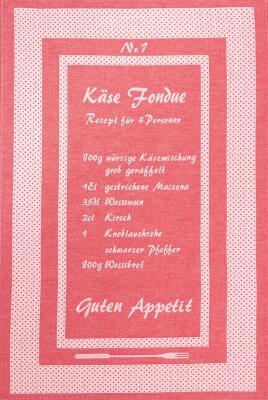 Küchentuch Fondue Nr. 1 von KULTSCHTOFF, rot