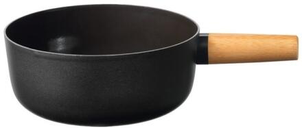Stöckli Käsefondue-Caquelon Emotion mit Holzgriff, schwarz, 2,6 Liter (B-Ware - sehr guter Zustand)