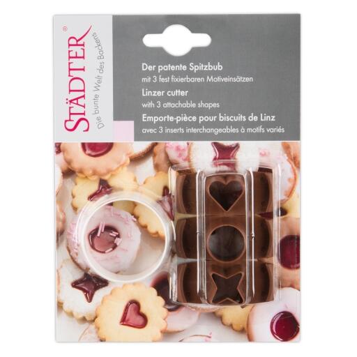 Städter Ausstechform 'Spitzbub' – Mit Auswerfer, 4 Cm, Herz, Stern, Kreis