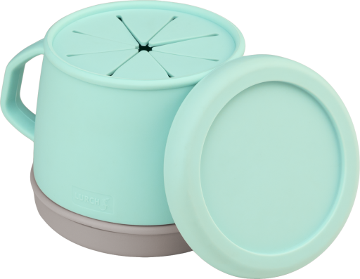 Pettorina Per Bambini Little Lurch In Silicone Con Ventosa, Colore Menta, Facile Da Pulire E Sicura