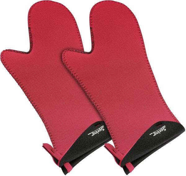 Spring Handschuh Grips lang in rot-schwarz, 1 Paar