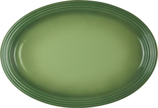 Le Creuset Servierplatte oval in Bamboo Green