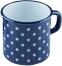 Riess Becher aus Emaille mit P&uuml;nktchen in blau