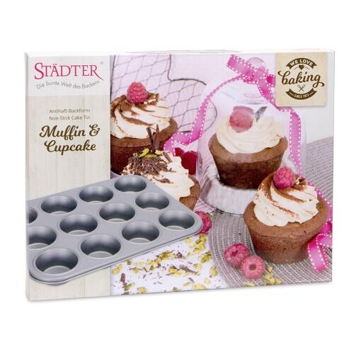 Städter Back-Set Muffin / Cupcake 35 x 27 cm Silber