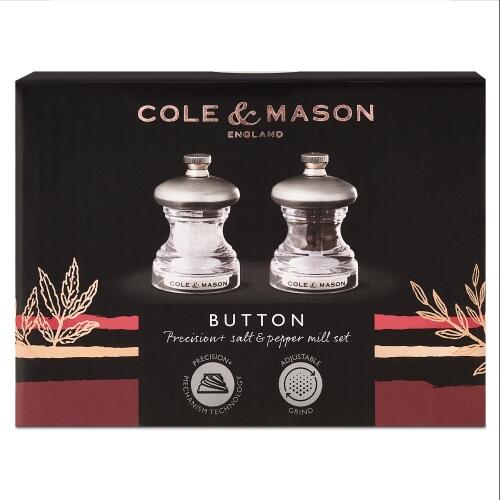 Cole & Mason Button Salz- und Pfeffermühle Geschenkset, 6,5 cm
