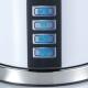 Neben der Handbrüh-Taste für Filterkaffee (+/- 93°C) bieten der Wasserkocher WK 701 ebenfalls die Möglichkeit das Wasser über Tastenwahl auf 70°C bzw. 80°C zu erhitzen