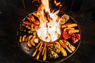 Grillgemüse auf Kürbis-Selleriepüree