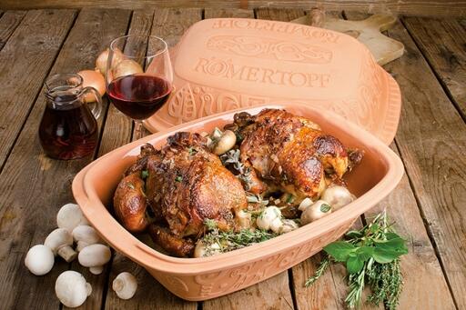 Burgunder-Huhn aus dem Römertopf bei KochForm